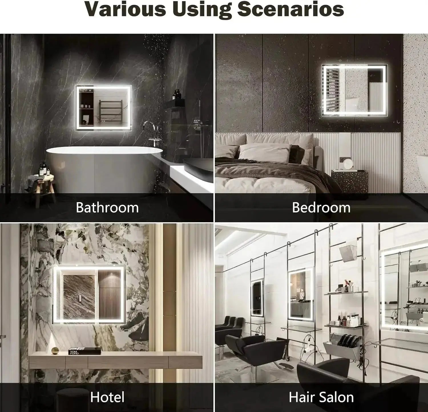 36 x 28 Inch Center Glow LED Bathroom Mirror