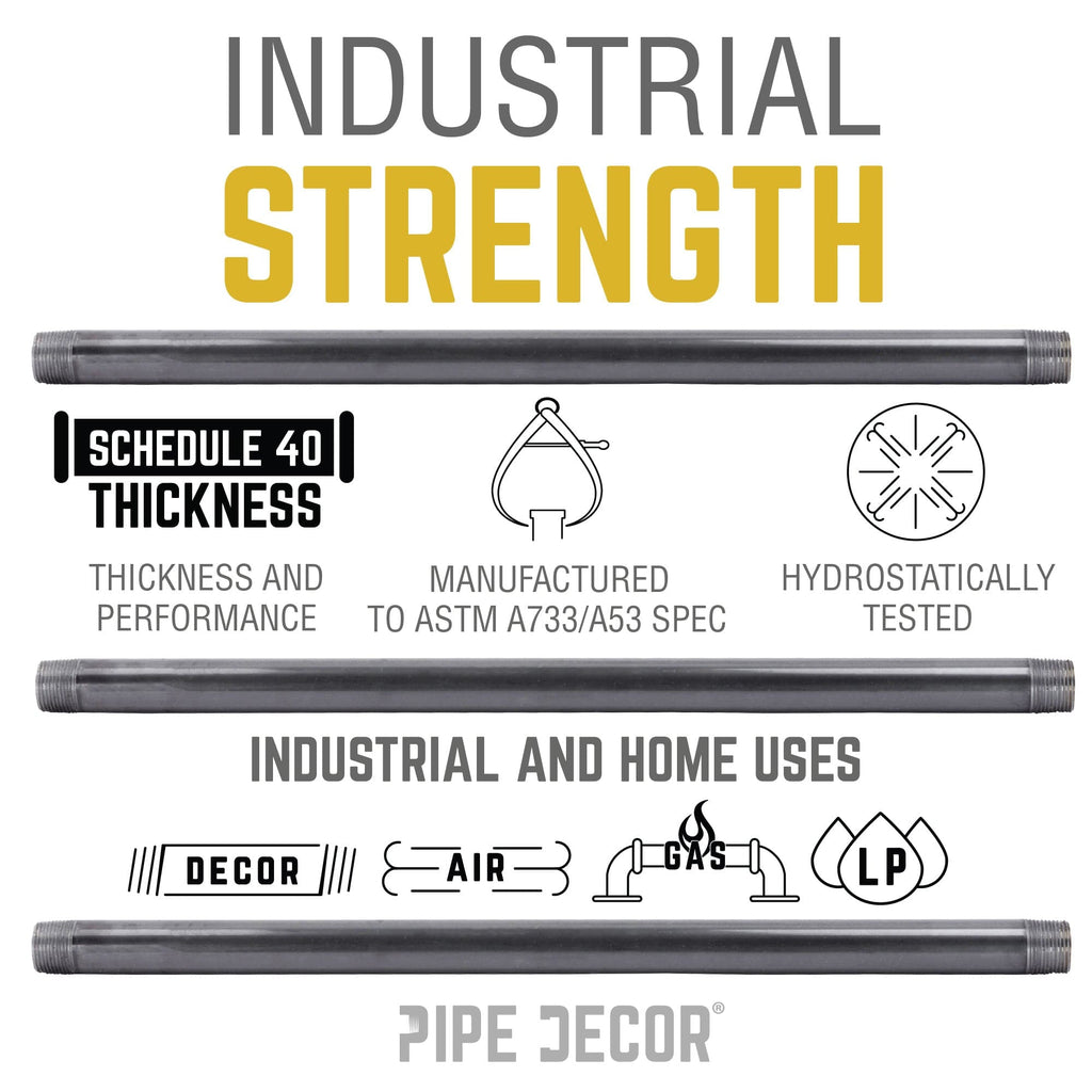 1 in. x 24 in. Black Pipe