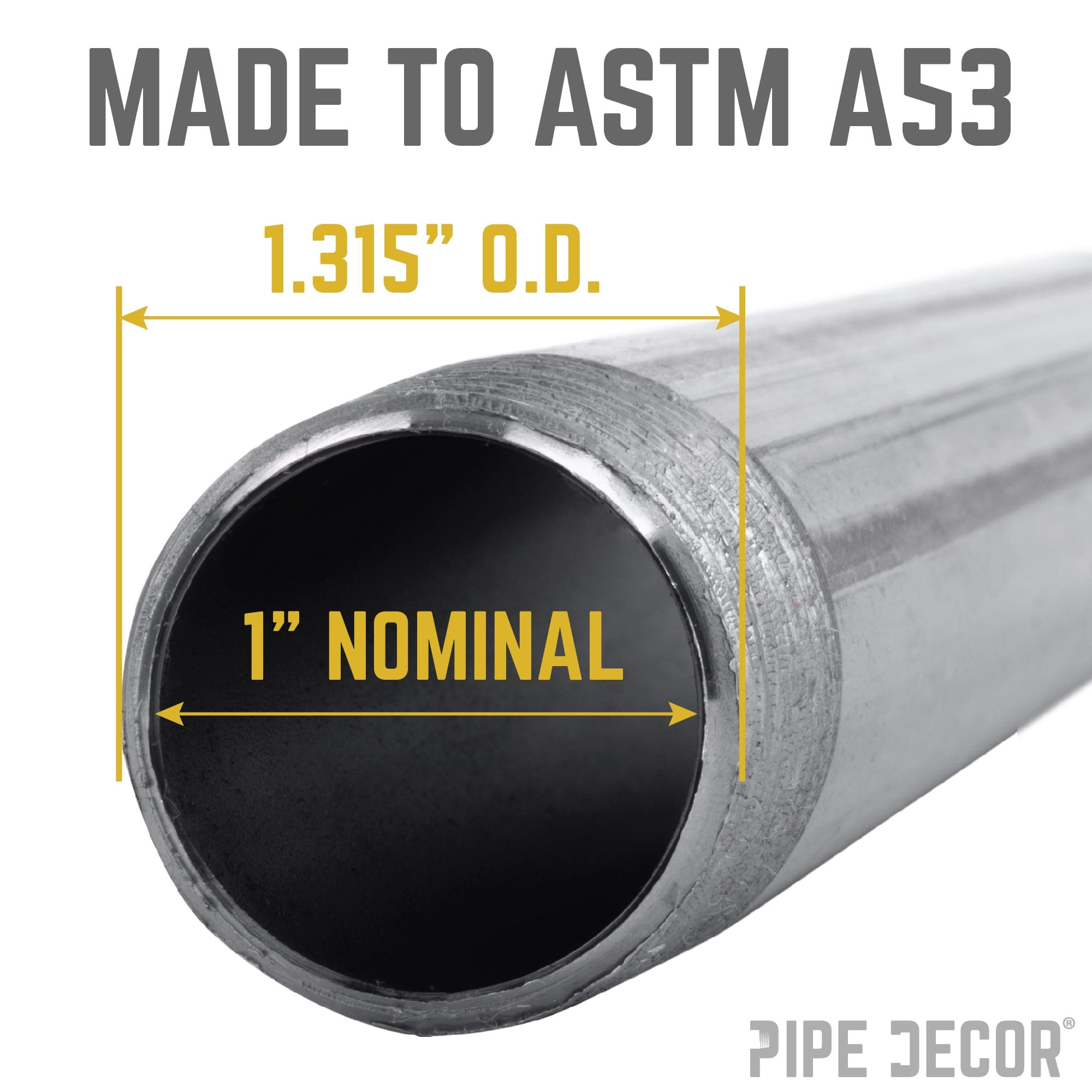 1 in. x 36 in. Black Pipe