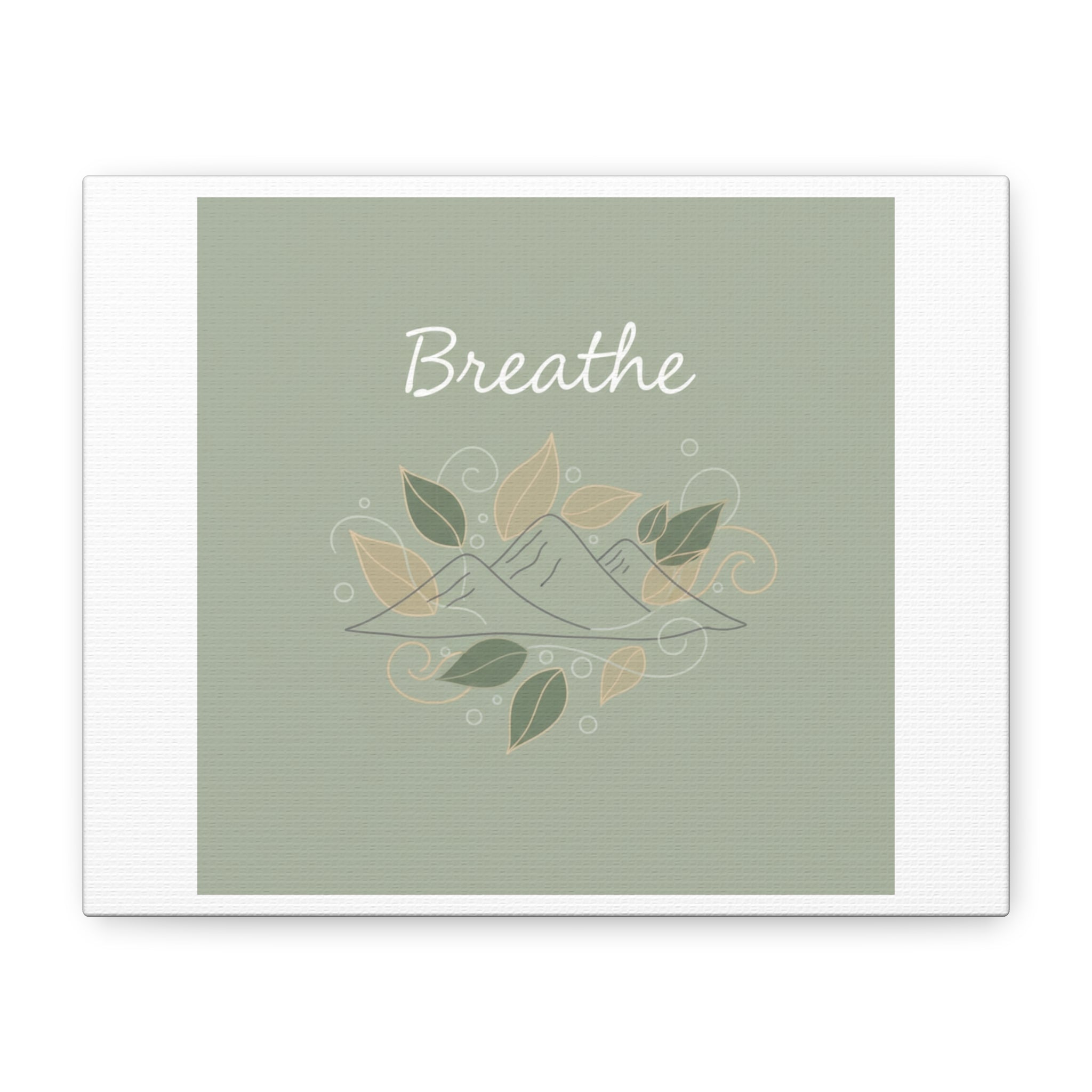 Breathe Mountain Line Canvas | Nature Symbols, Minimal Forest Wall Art