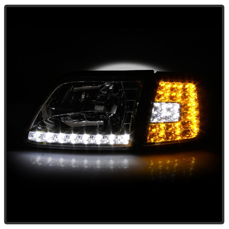 SPYDER Xtune Ford F150 97-03 Crystal Headlights w/ Clear LED Corners Chrome HD-ON-FF15097-LED-SET-C 5014191