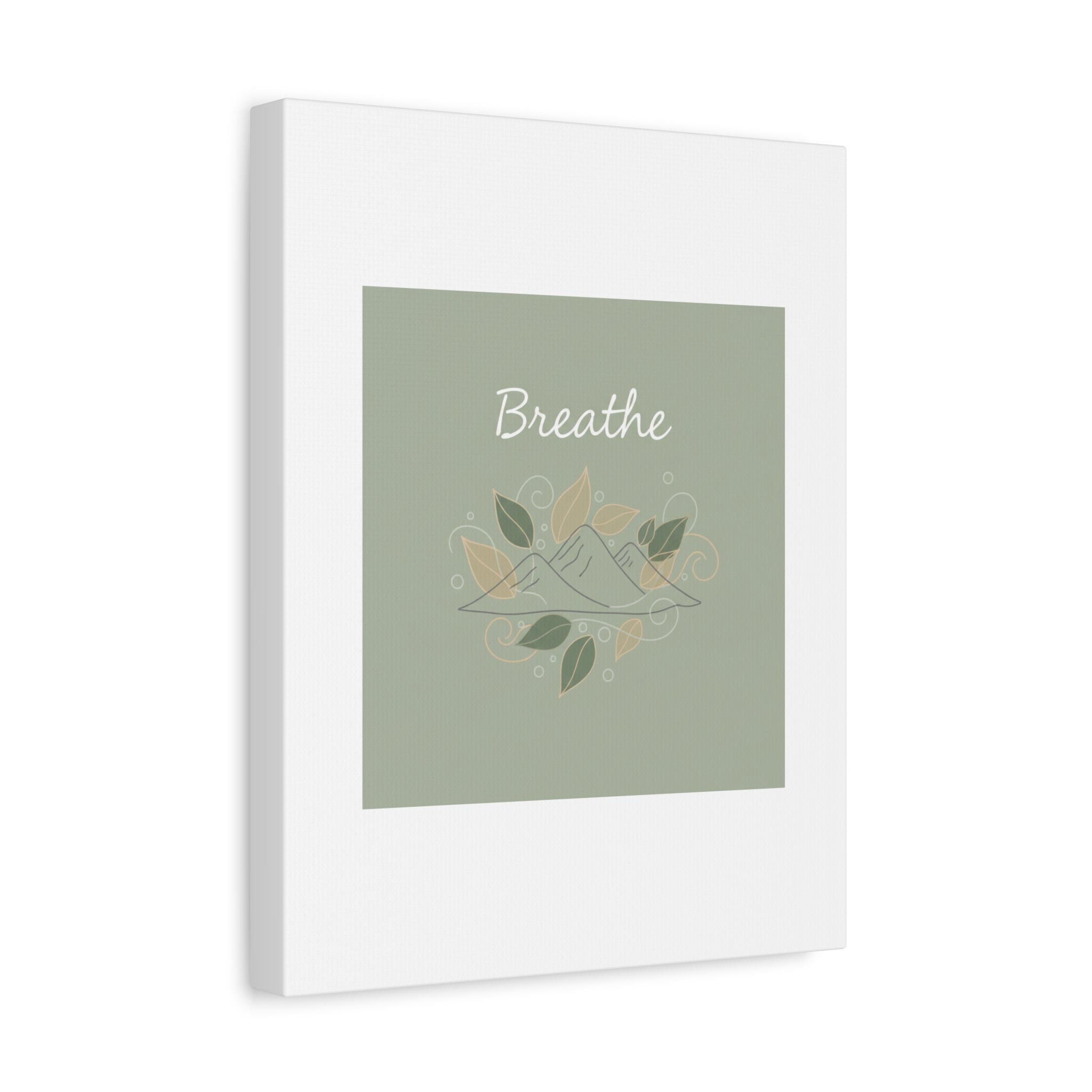 Breathe Mountain Line Canvas | Nature Symbols, Minimal Forest Wall Art