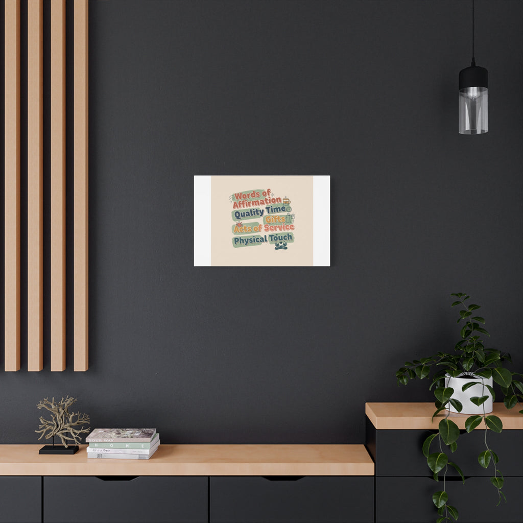 Love Languages List Matte Canvas Wall Art | love language meme, relationship humor