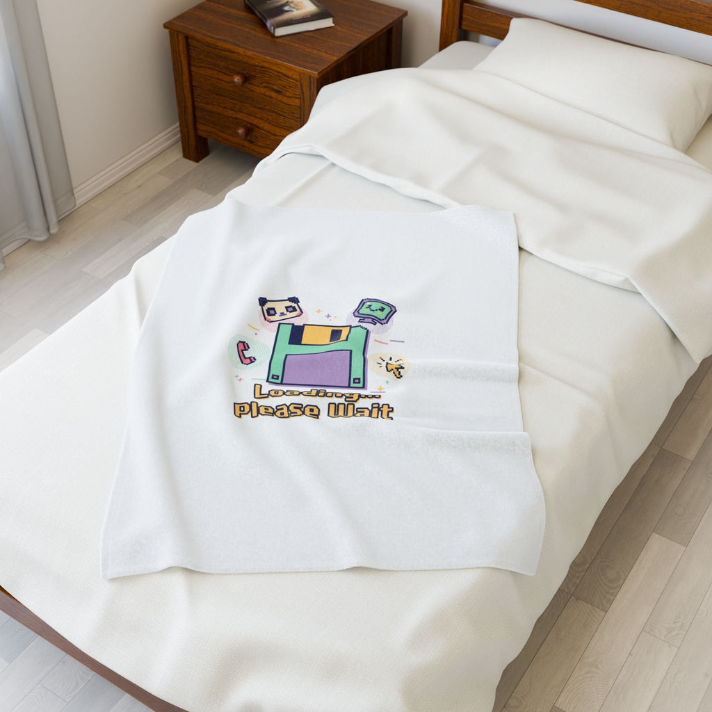 Loading Please Wait pixel art Velveteen Plush Blanket | Old Internet Aesthetic