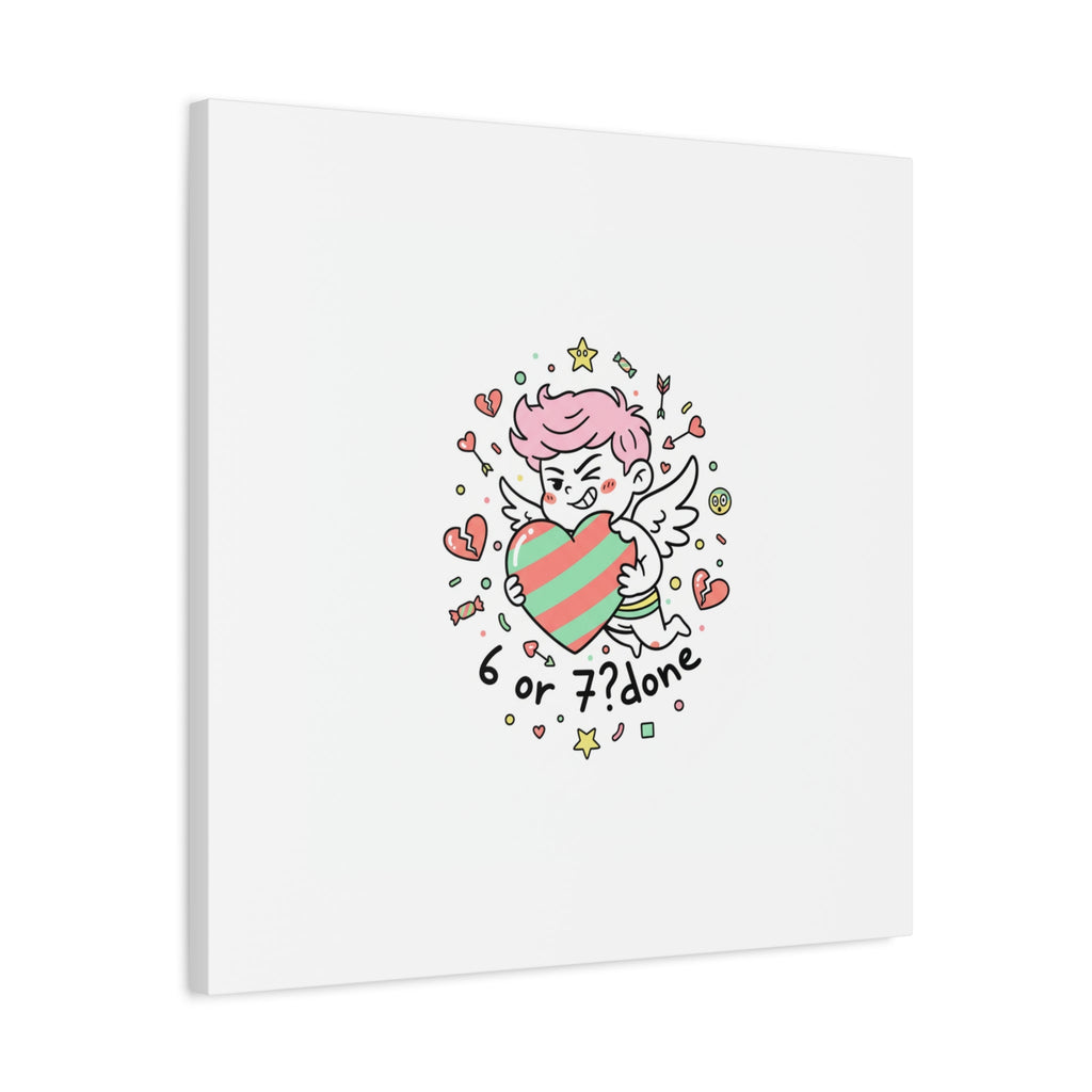 Weird Cupid heart illustration Canvas | Weird Valentine, quirky chaotic love