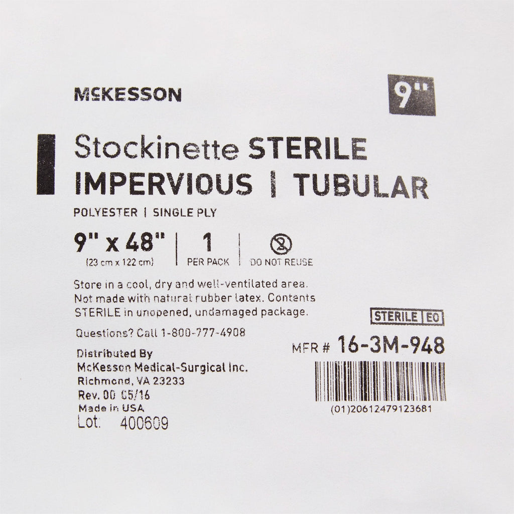 McKesson Impervious Surgical Stockinette, 9 x 48 Inch 16-3M-948