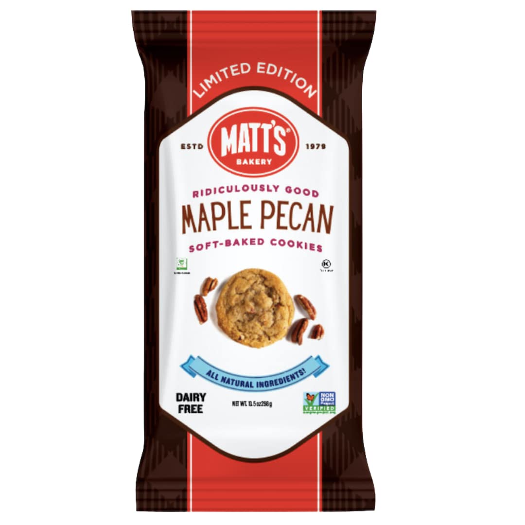 Matt's Cookies Maple Pecan Cookies, Case of 6, 10.5 oz Bags