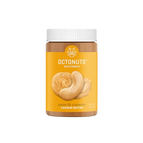 Octonuts Dry Roasted Pure Cashew Butter, Case of 8, 16 oz Jars