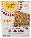 Simple Mills Toasted Almond Pecan Nut and Seed Trail Bars, Case of 6, 7.9 oz Boxes