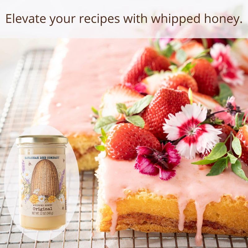 Savannah Bee Whipped Honey Original, Case of 12, 12 Ounce Jars