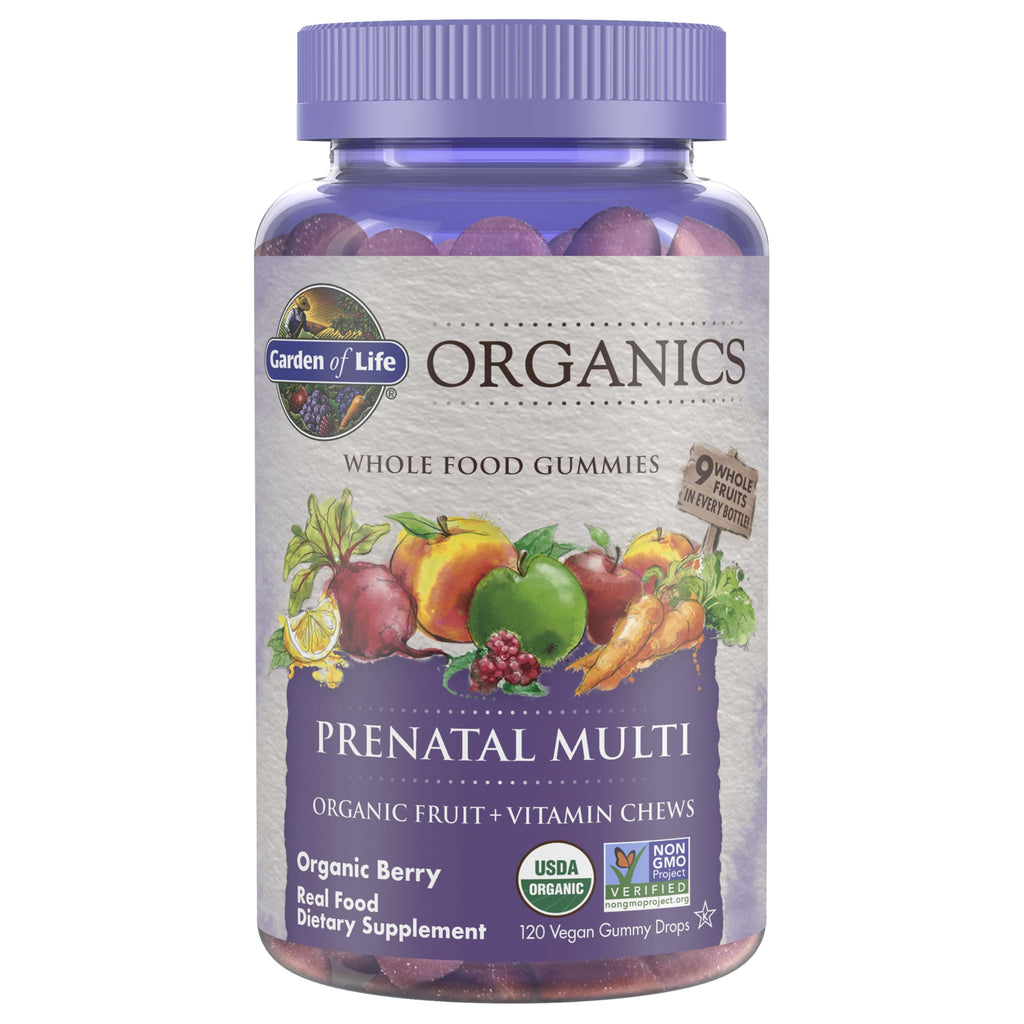 Garden of Life Organics Mykind Prenatal Multi Gummies Organic Berry, 120 Count