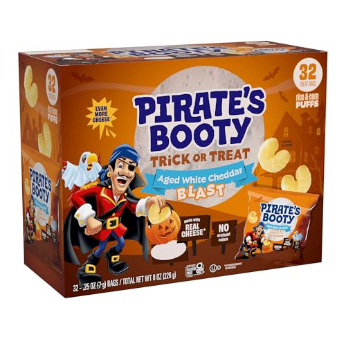 Pirate's Booty Aged White Cheddar Puffs, Case of 3, 8 Ounce Bags