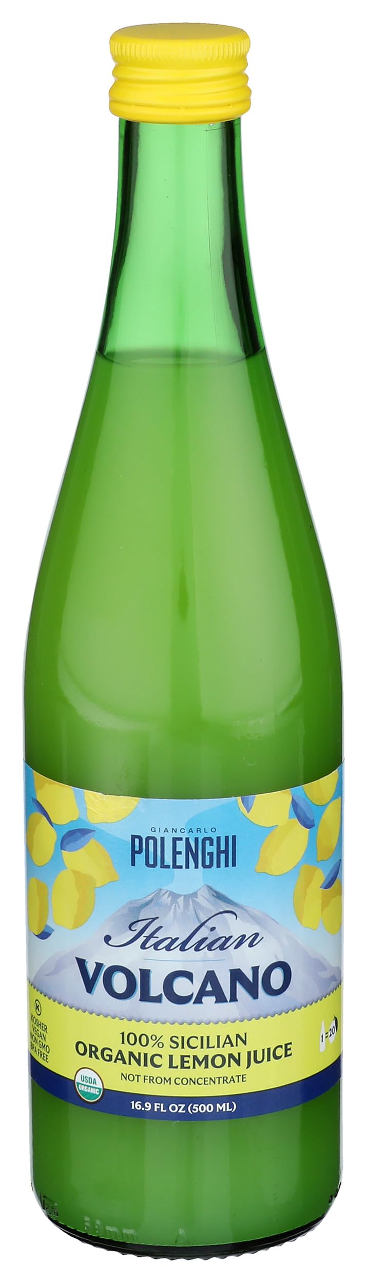 Volcano Burst Organic Lemon Juice, Case of 12, 16.9 Fluid Ounce Bottles