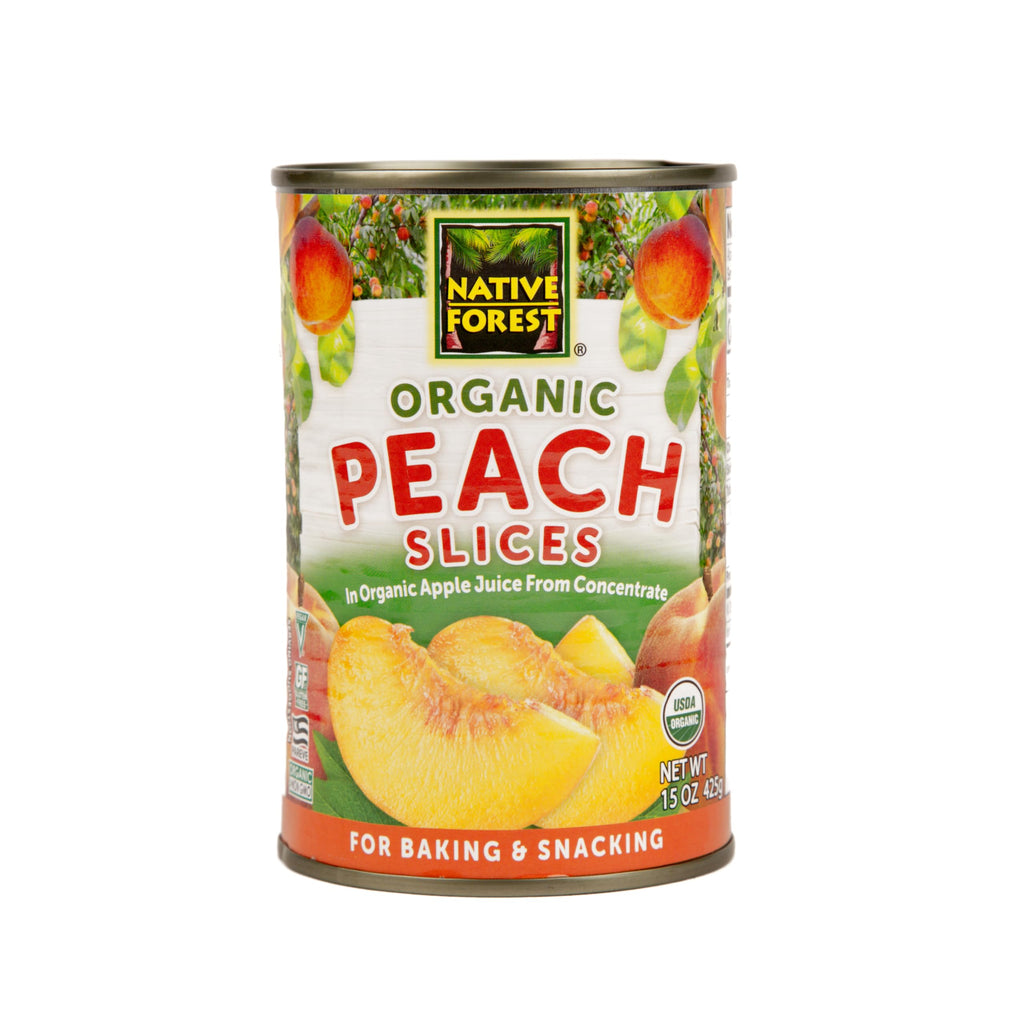 Native Forest Organic Yellow Peach Slices, Case of 12, 15 Ounce Cans