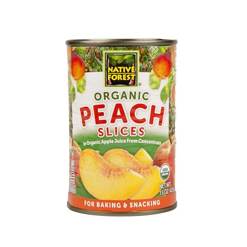 Native Forest Organic Yellow Peach Slices, Case of 12, 15 Ounce Cans