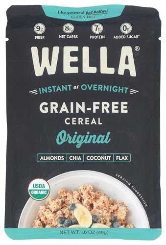 Wella Organic Original Grain Free Cereal Single Serve Packets, Case of 10, 1.6 Ounce Packets