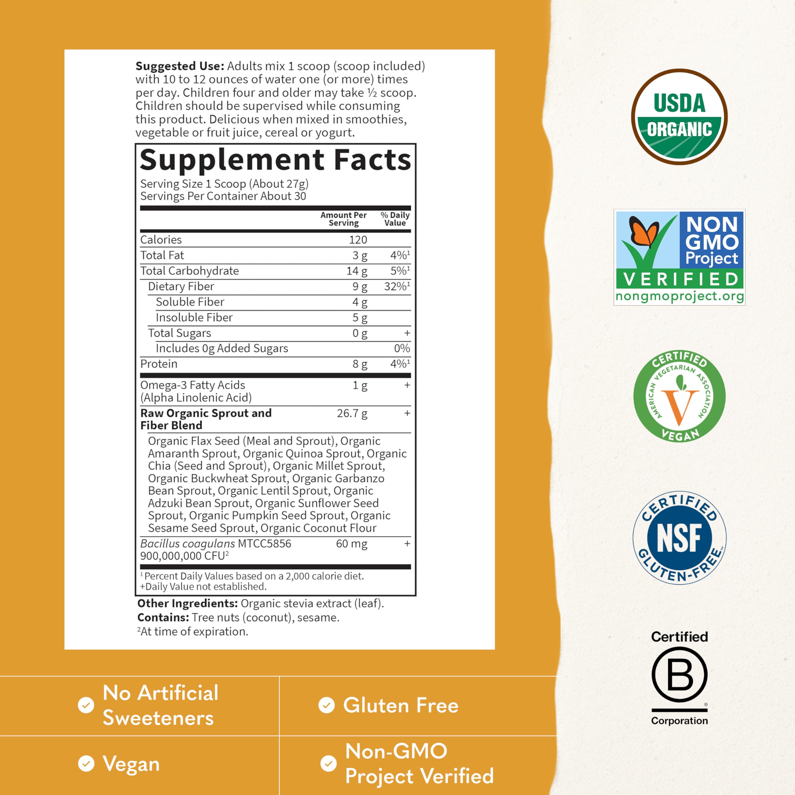 Garden Of Life Raw Organic Fiber Powder, 1.77 Pound