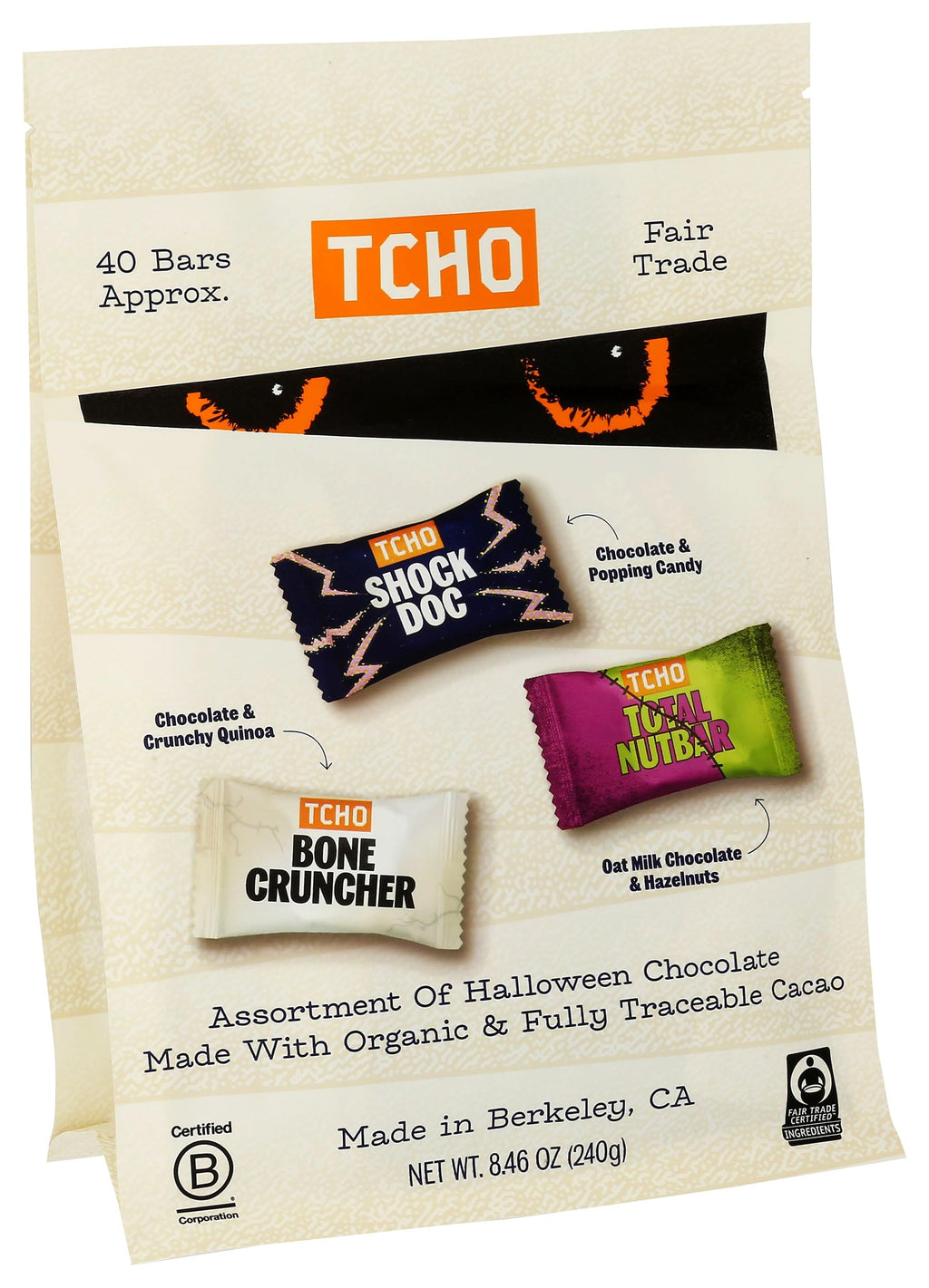 TCHO Chocolate Fright Bites Halloween Chocolate, Case of 6, 8.46 Ounce