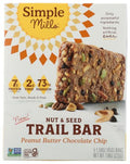 Simple Mills Peanut Butter Chocolate Chip Trail Bars, Case of 6, 7.9 Oz