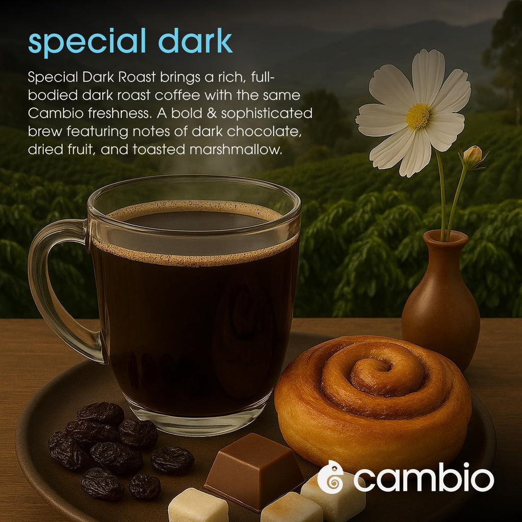 Cambio Roasters Organic Special Dark Roast Coffee, Case of 6, 10 Count