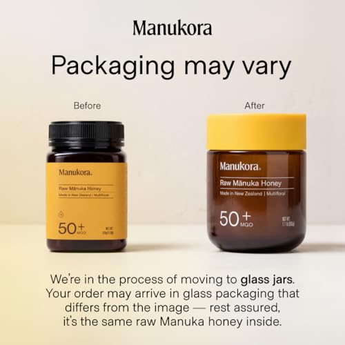 Manukora Raw Manuka Honey 50+ MGO, Case of 6, 1.1 Lb