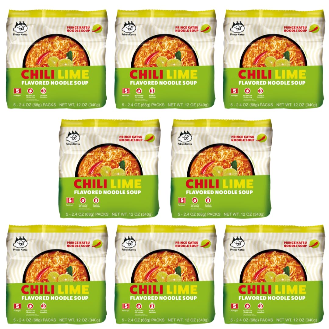 A-Sha Foods Chili Lime Noodle Soup, Case of 8, 12 oz