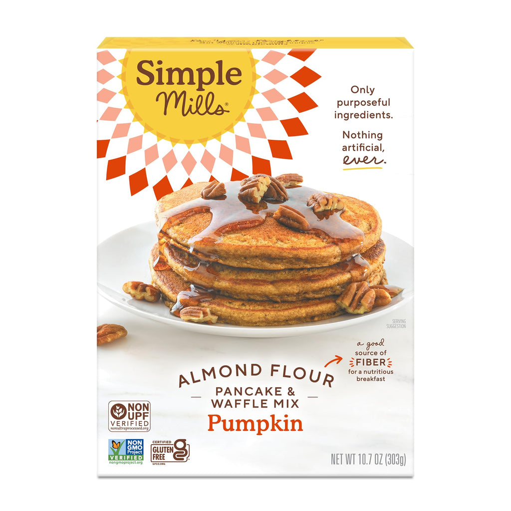 Simple Mills Pumpkin Almond Flour Pancake and Waffle Mix, Case of 6, 10.7 oz