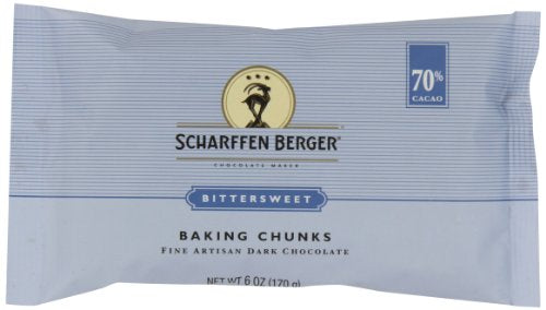 Scharffen Berger Bittersweet Dark Chocolate Baking Chunks, Case of 8, 7 Ounces