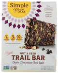 Simple Mills Dark Chocolate Sea Salt Nut and Seed Trail Bars, Case of 6, 5 Count