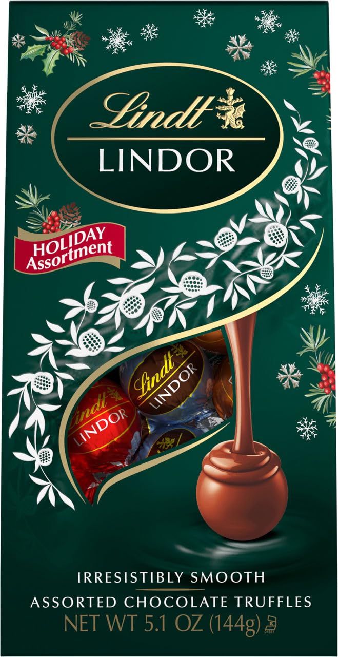 Lindt Holiday Assorted Chocolate Truffles, Case of 6, 5.1 Ounces