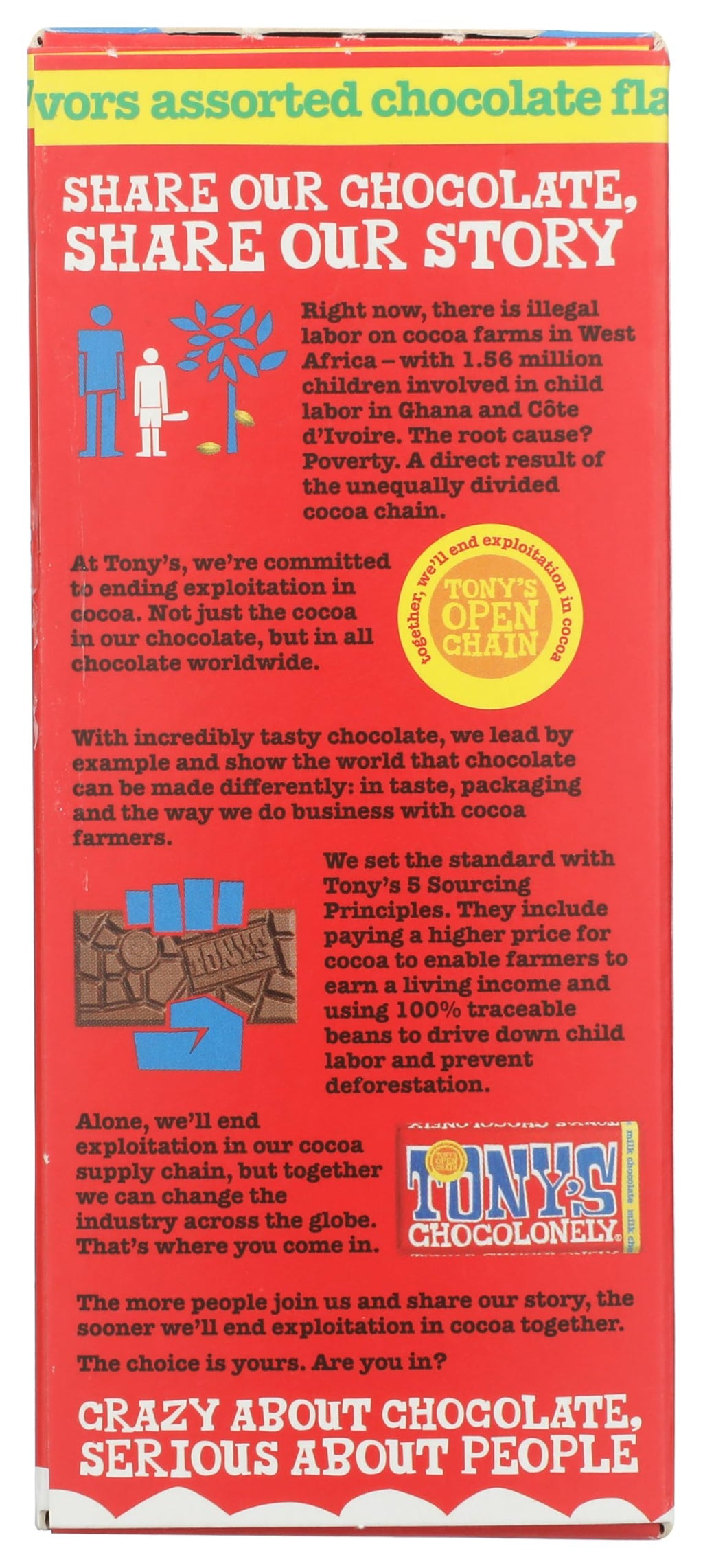 Tony's Chocolonely Tiny Christmas Box Mixed Flavors, Case of 6, 4.13 Ounces