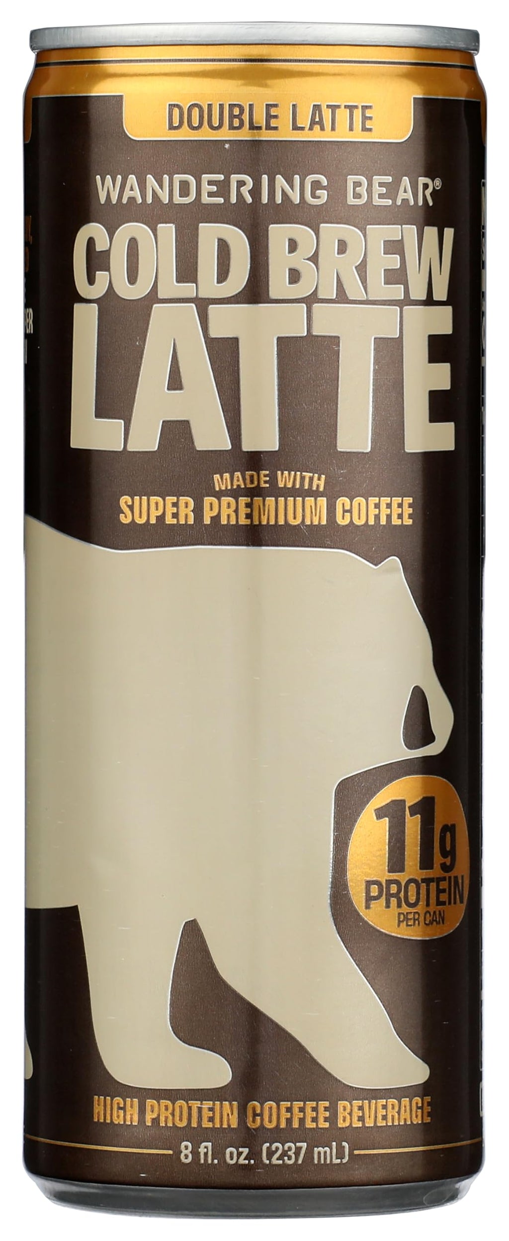 Wandering Bear Coffee Cold Brew Latte, Case of 12, 8 fl oz