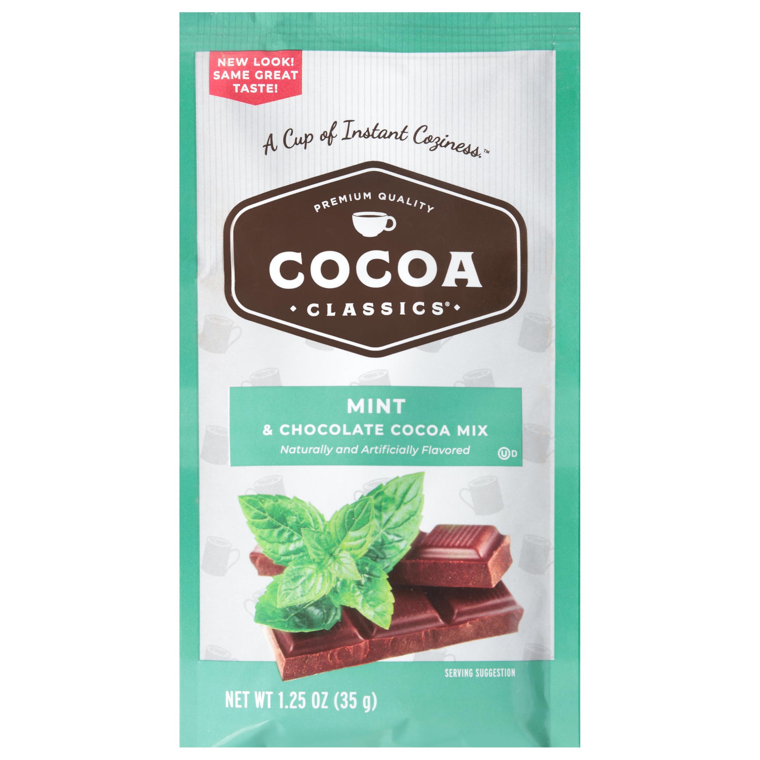 Cocoa Classics Mint Hot Chocolate Cocoa Mix, Case of 36, 1.25 Ounce Packets