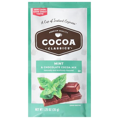 Cocoa Classics Mint Hot Chocolate Cocoa Mix, Case of 36, 1.25 Ounce Packets