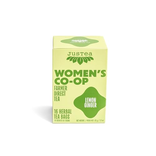 Justea Lemon Ginger Tea Bags, Case of 6, 16 Count