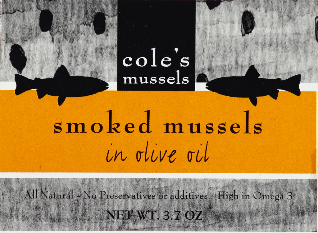 Cole's Smoked Mussels in Olive Oil, Case of 5, 4 Ounce