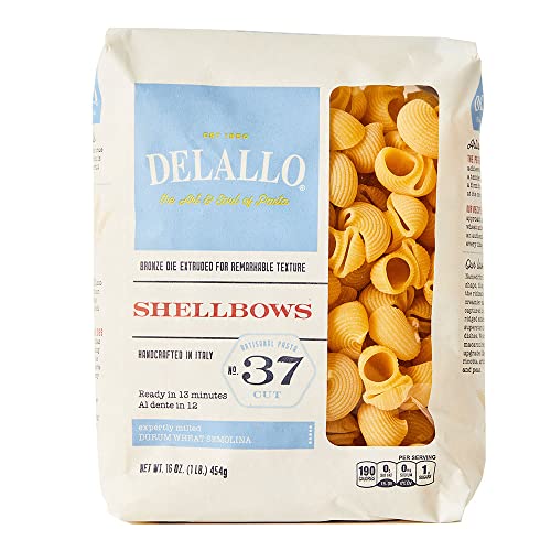 DeLallo Shellbow Pasta, Case of 8, 16 oz Bags