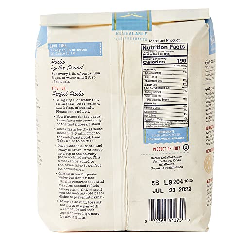 DeLallo Shellbow Pasta, Case of 8, 16 oz Bags