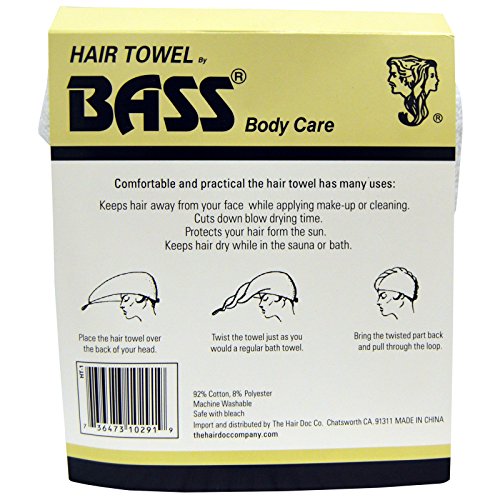 Bass Brushes White Absorbent Cotton Hair Towel