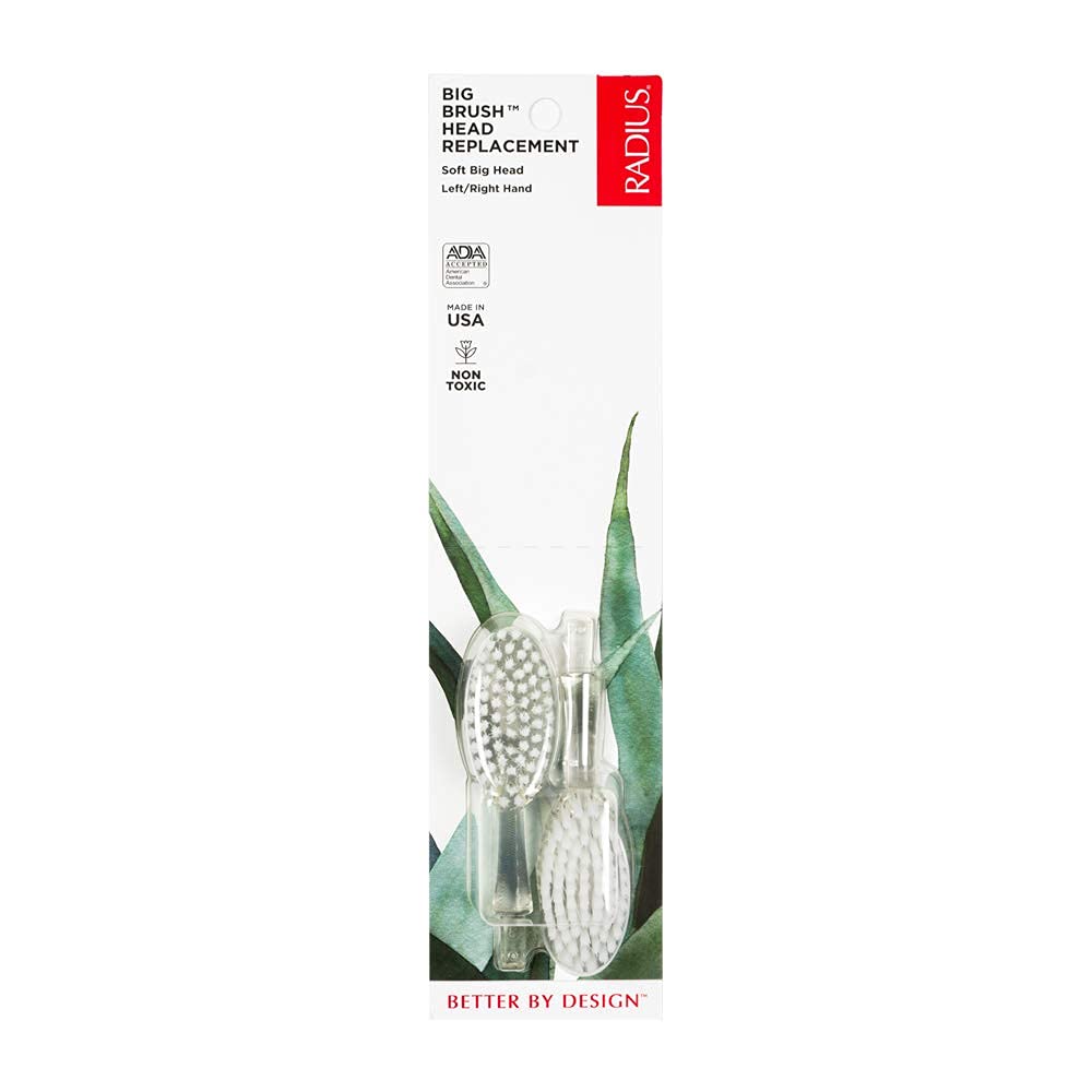 Radius Big Brush Soft Replacement Heads, 2 Count