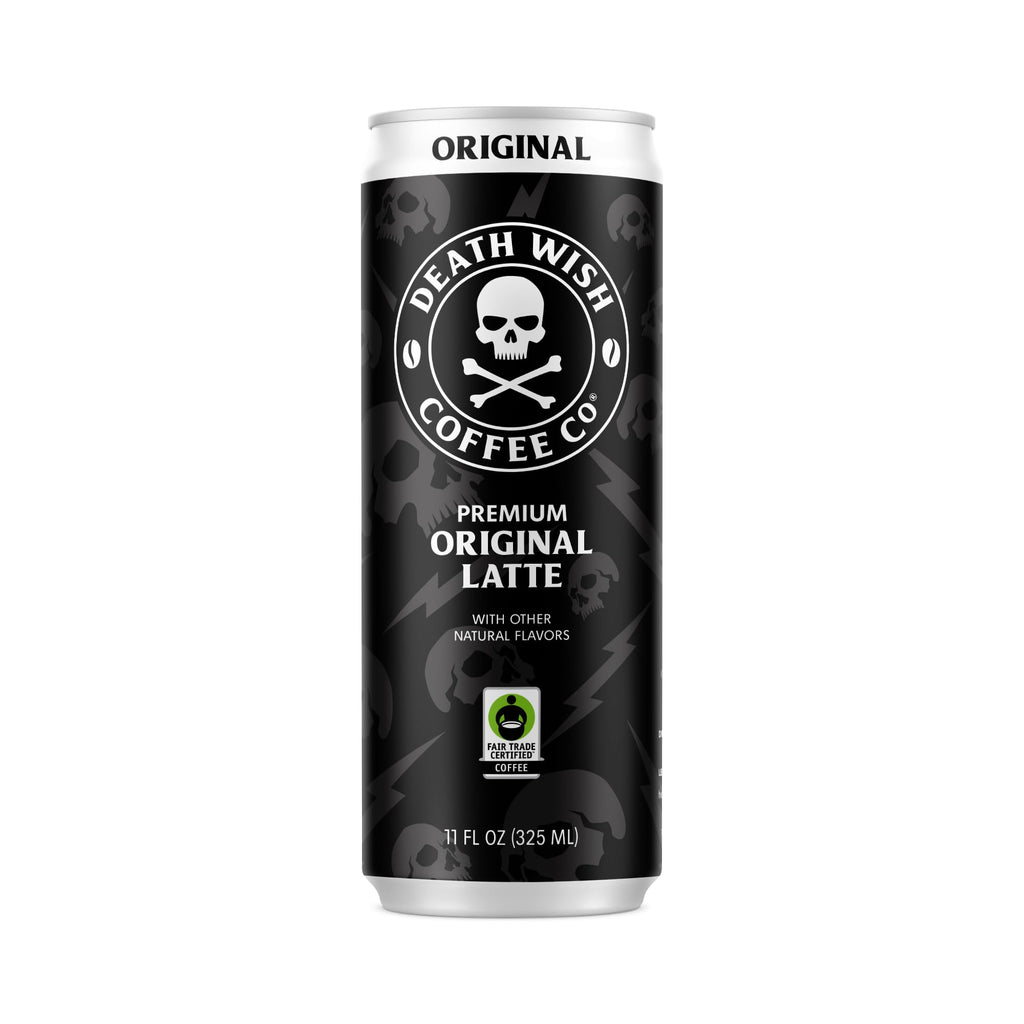Death Wish Coffee Premium Original Latte, Case of 12, 11 fl oz Cans