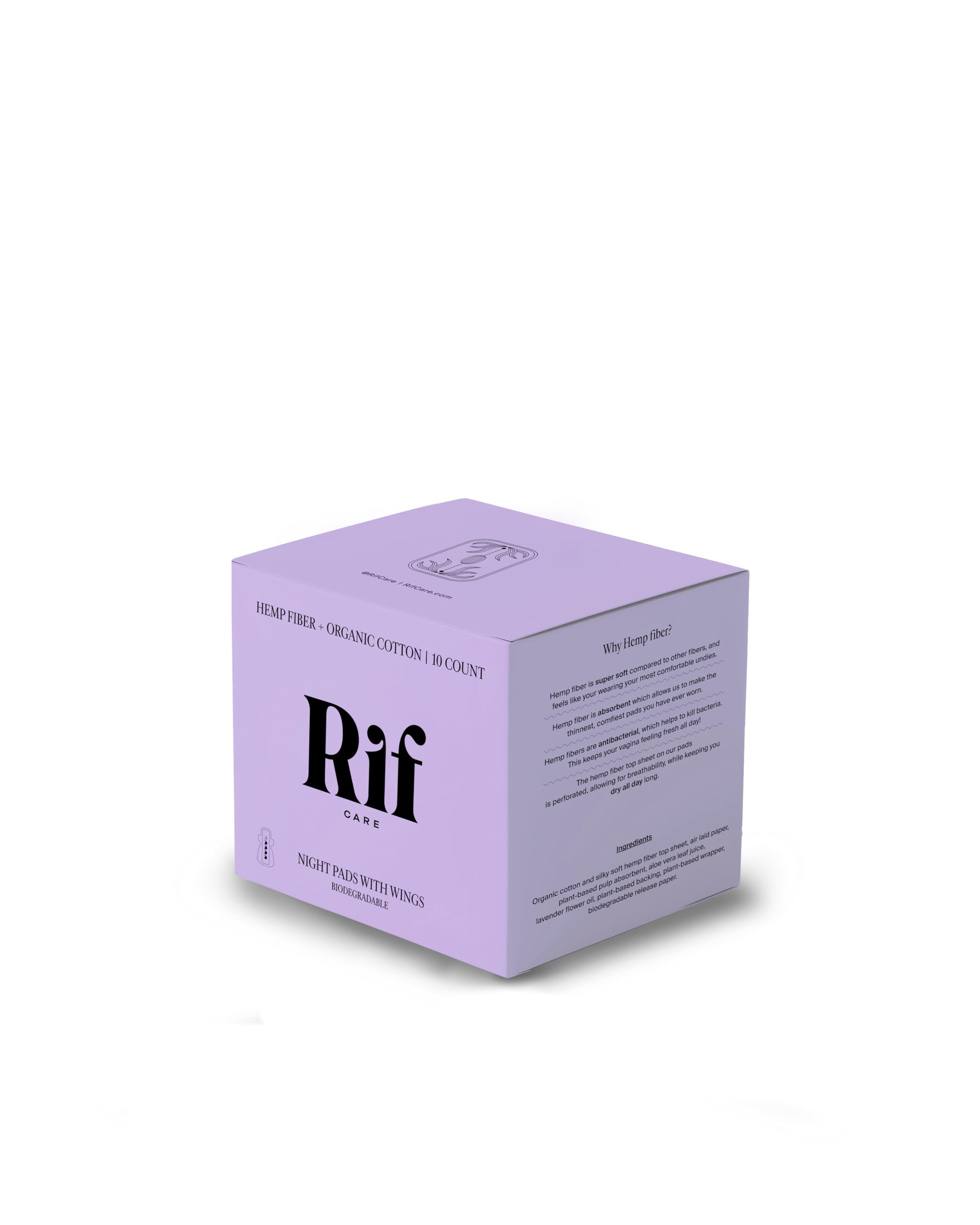 Rif Care Organic Night Hemp Fiber Pads, 10 Count