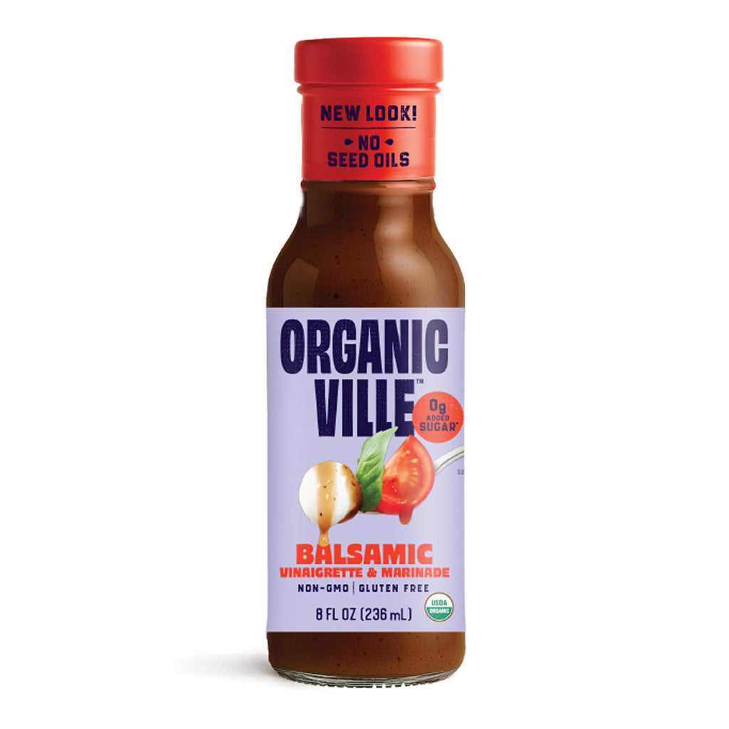 Organicville Organic Olive Oil and Balsamic Vinaigrette, Case of 6, 8 Fl Oz