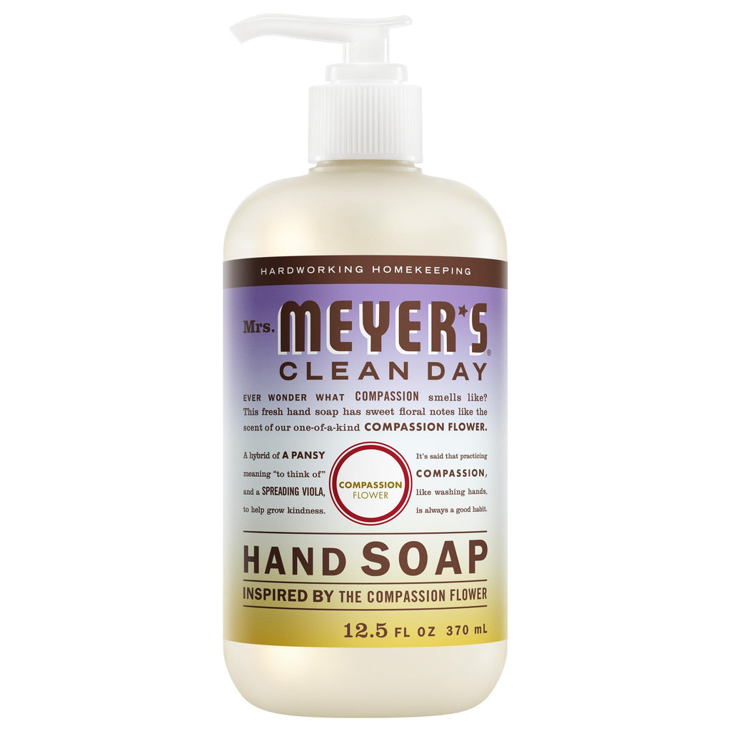 Mrs. Meyer's Clean Day Compassion Flower Liquid Hand Soap, Case of 6, 12.5 Fl Oz