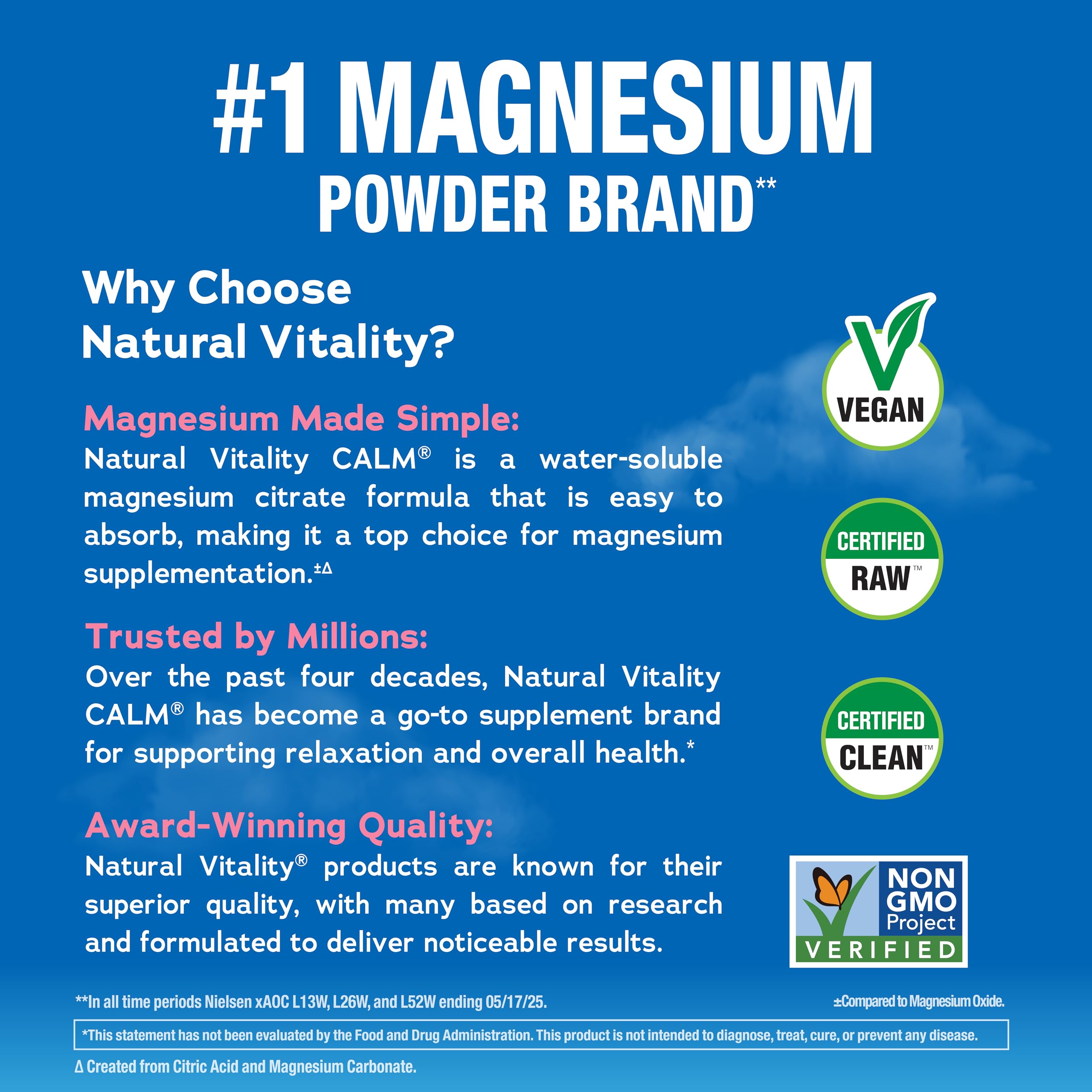 Natural Vitality Calm Cherry Magnesium Powder, 8 Oz