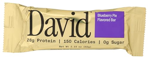 David Protein Blueberry Pie Protein Bar, Case of 12, 2.19 Oz Bars