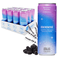 Moment Blackberry Lavender Sparkling Adaptogen Drink, Case of 12, 11.5 Fl Oz Cans