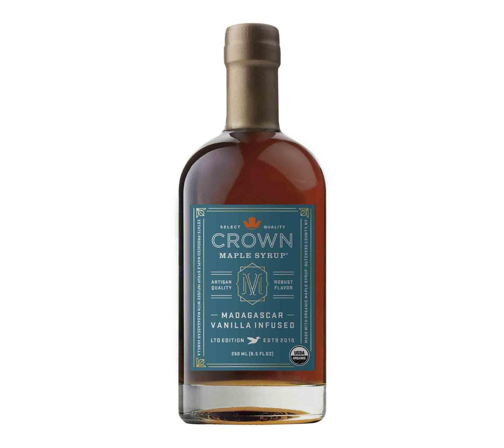 Crown Maple Madagascar Vanilla Infused Organic Maple Syrup, Case of 8, 8.5 Fluid Ounce