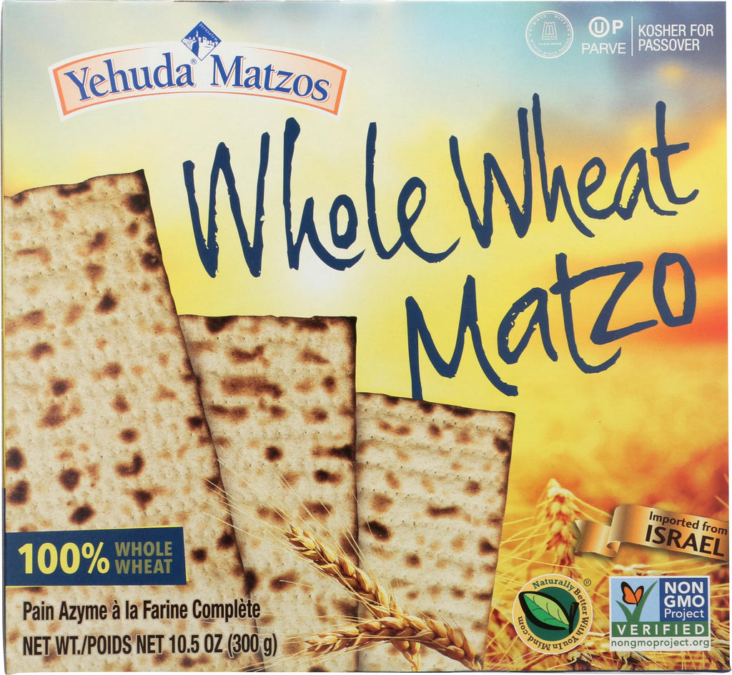 Yehuda Organic Whole Wheat Matzo, Case of 12, 10.5 Ounce