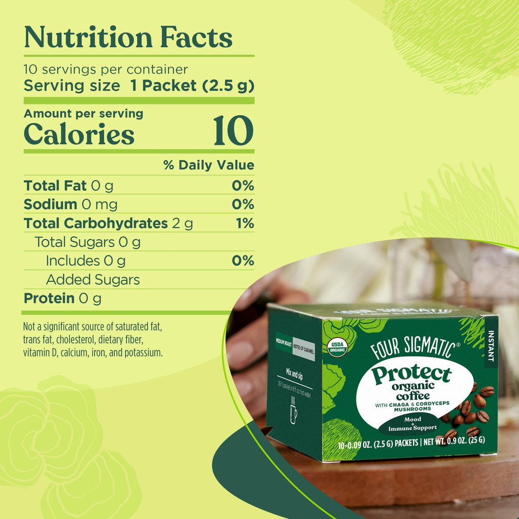 Four Sigmatic Organic Instant Coffee for Gut Health, 10 Count
